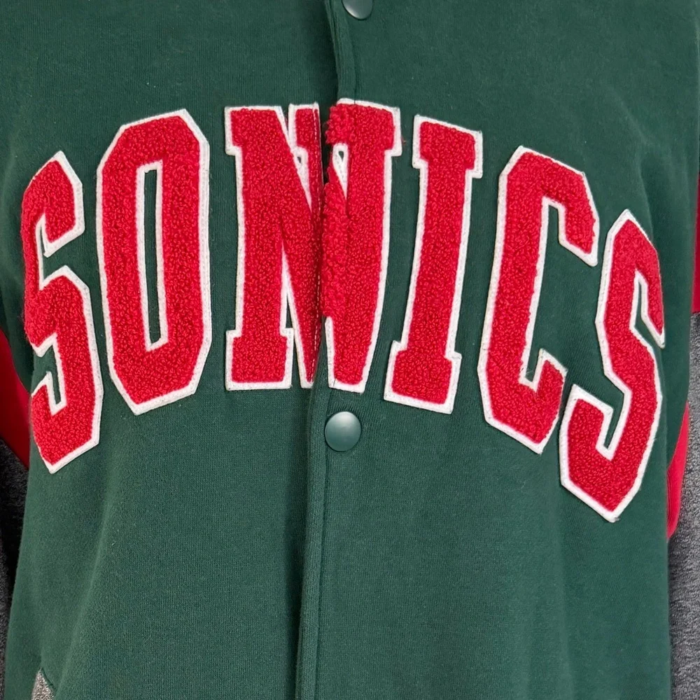 Mitchell & Ness Seattle Super Sonics Varsity Jacket Hardwood Classics Sz L - Picture 16 of 16